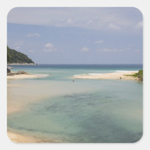 Thailand, Phuket, Nai Harn Strand. Quadratischer Aufkleber