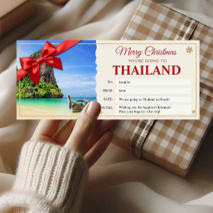 Thailand Reise Weihnachtsgeschenk Ticket Karte