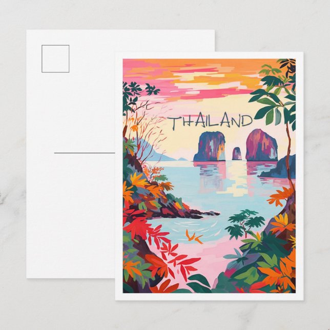 Thailand Reiseästhetik Postkarte (Vorne/Hinten)