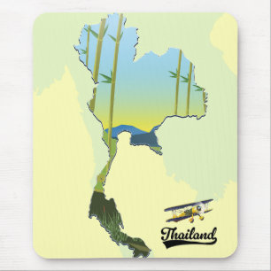 Thailand-Reisekarte Mousepad