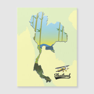 Thailand Reiseplan Magnetkarte