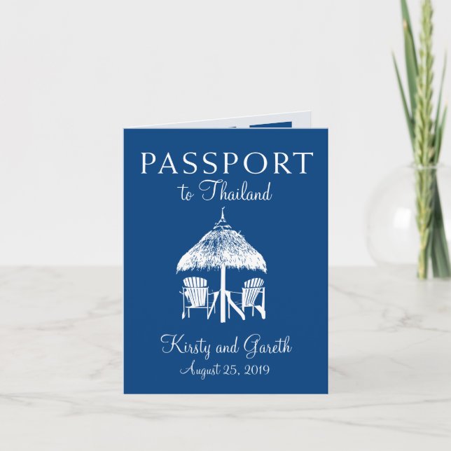 Thailand Save the Date Passport | Hochzeit Einladung (Vorderseite)