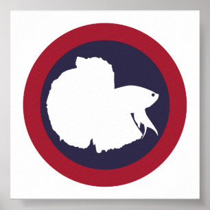 Thailand Siam kämpft Fisch Betta Thai National Poster