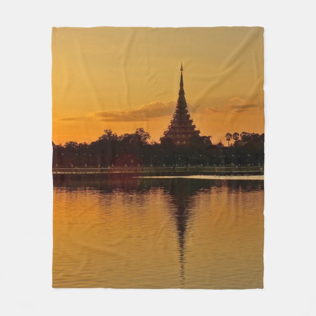 Thailand - sunset in Khon Kaen Fleecedecke (Vorderseite)