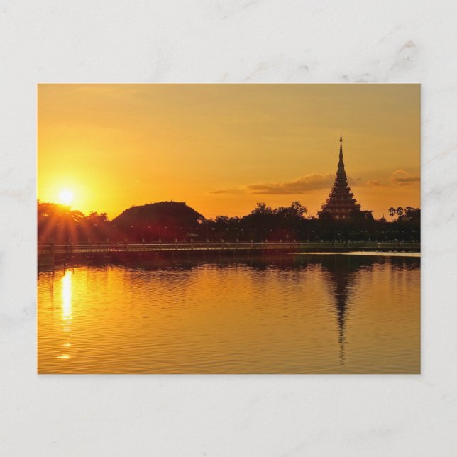 Thailand - sunset in Khon Kaen Postkarte (Vorderseite)