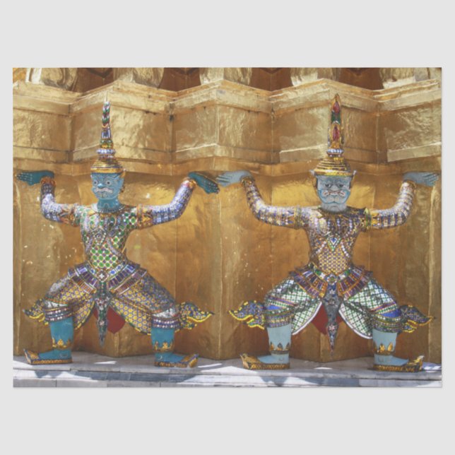 Thailand Tempelwächter Papiertaschentuch Seidenpapier (Vorderseite)