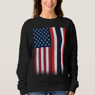 Thailand Thailändische amerikanische Flaggen Stol Sweatshirt