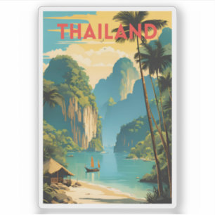 Thailand Traditionelles Reiseplakat Aufkleber