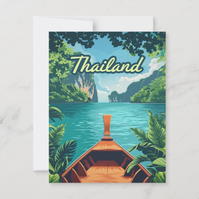 Thailand Tropical Island Long Schwanz Boat Card (Vorderseite)