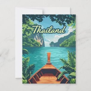 Thailand Tropical Island Long Schwanz Boat Card