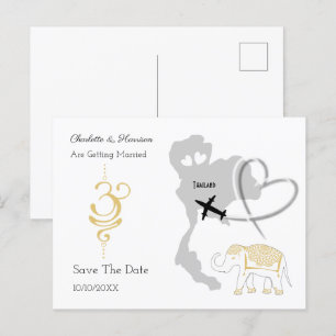 Thailand - tropische Hochzeit Ankündigungspostkarte