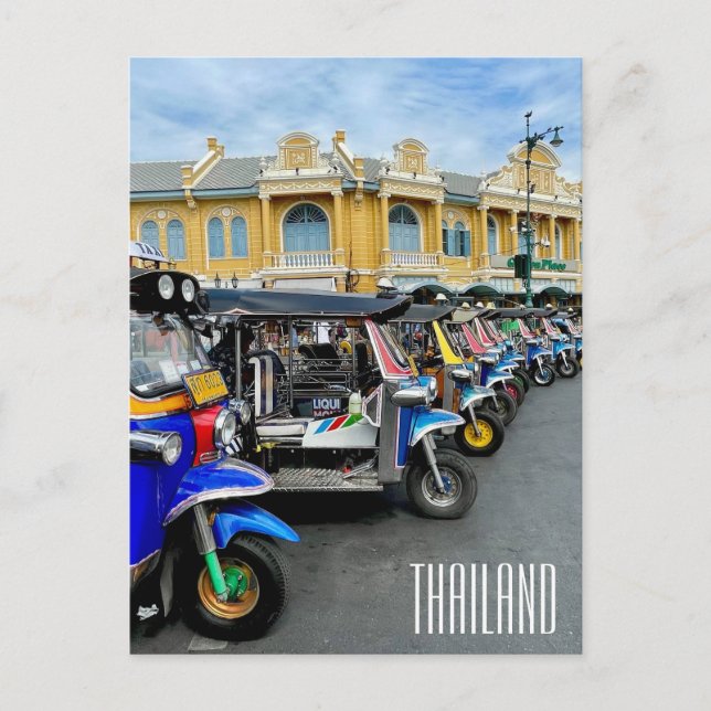 Thailand Tuk Tuk Postkarte (Vorderseite)