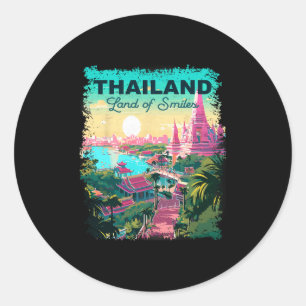 Thailand Urlaub Vintage Runder Aufkleber