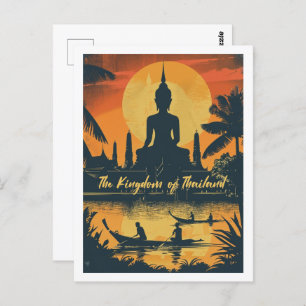 Thailand Vintag Berühmter Reiseort Postkarte