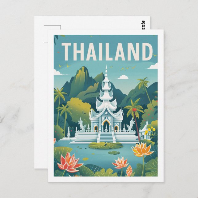 Thailand Vintag Berühmter Reiseort Postkarte (Vorne/Hinten)