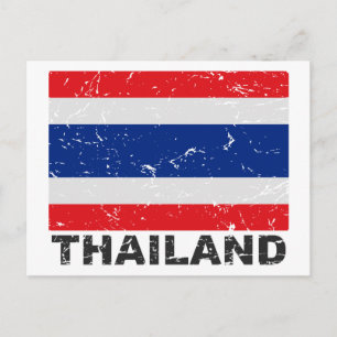 Thailand Vintage Flag Postkarte