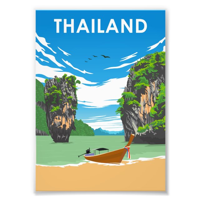 Thailand Vintage Minimal Retro Traevl Poster (Vorne)