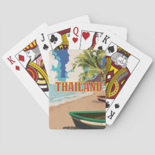 Thailand Vintage Reiseplakat Spielkarten