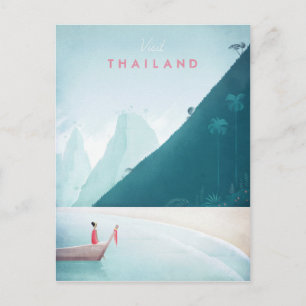 Thailand Vintage Travel Poster - Art Postkarte
