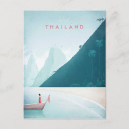 Thailand Vintage Travel Poster - Art Postkarte
