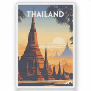 Thailand Vintage Travel Poster Aufkleber
