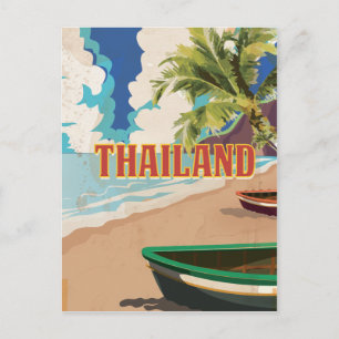 Thailand Vintage Travel Poster Postkarte
