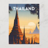 Thailand Vintage Travel Poster