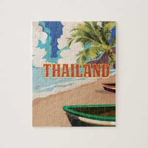 Thailand Vintage Travel Poster Puzzle