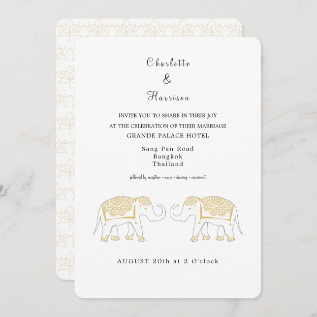 Thailand Wedding Destination Einladung (Vorne/Hinten)