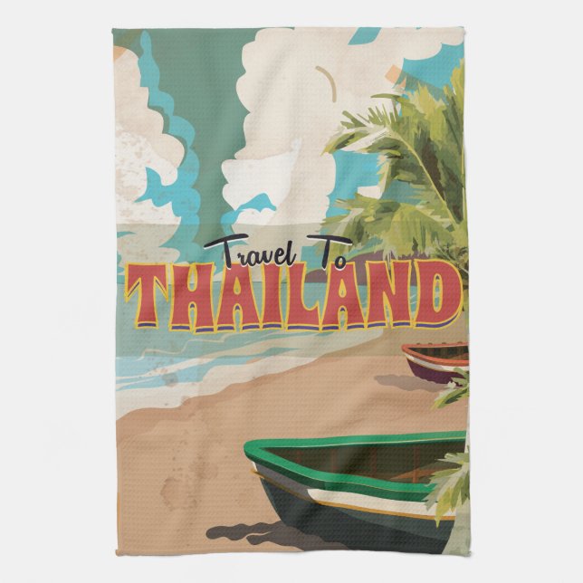 Thailand Wedding Travel Poster Handtuch (Vertikal)