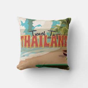 Thailand Wedding Travel Poster Kissen