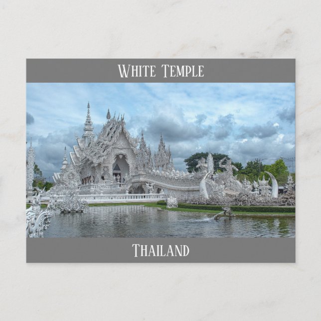 Thailand White Temple Travel Foto Postkarte (Vorderseite)