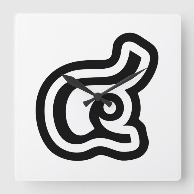 Thailand-Zahl-(See/Si) thailändisches Skript Quadratische Wanduhr (Vorderseite)