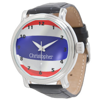 Thailändische Flagge Armbanduhr