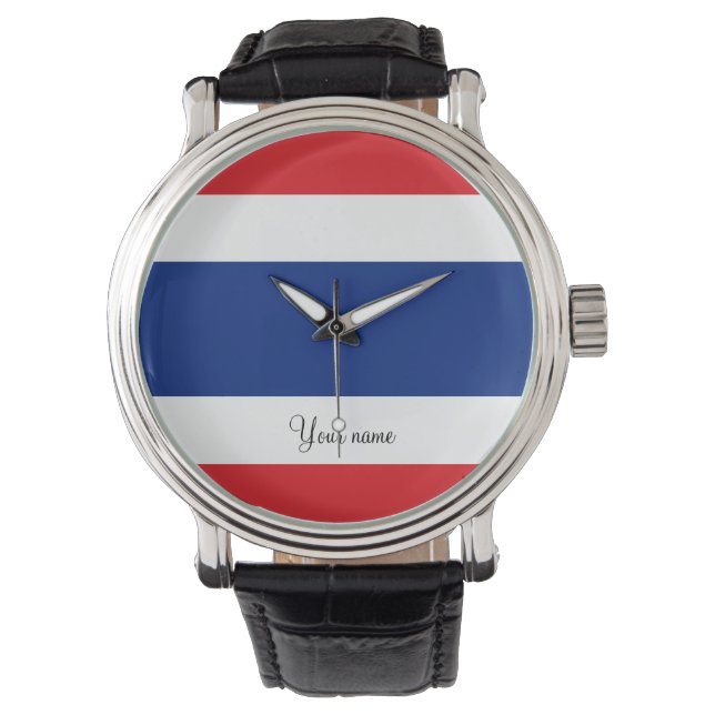 Thailändische Flagge Armbanduhr (Vorderseite)