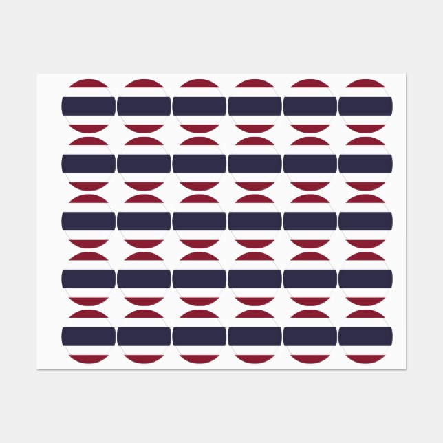 Thailändische Flagge Etiketten (Blatt)