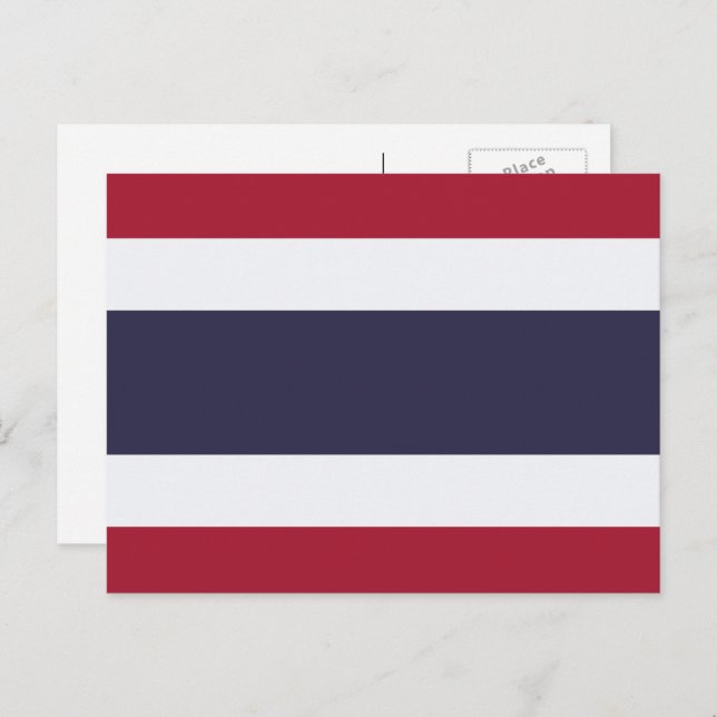 Thailändische Flagge, Flagge Thailands Postkarte (Vorne/Hinten)