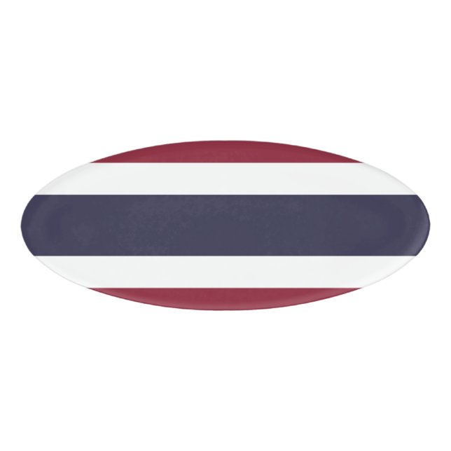 Thailändische Flagge Namenschild (Vorderseite)