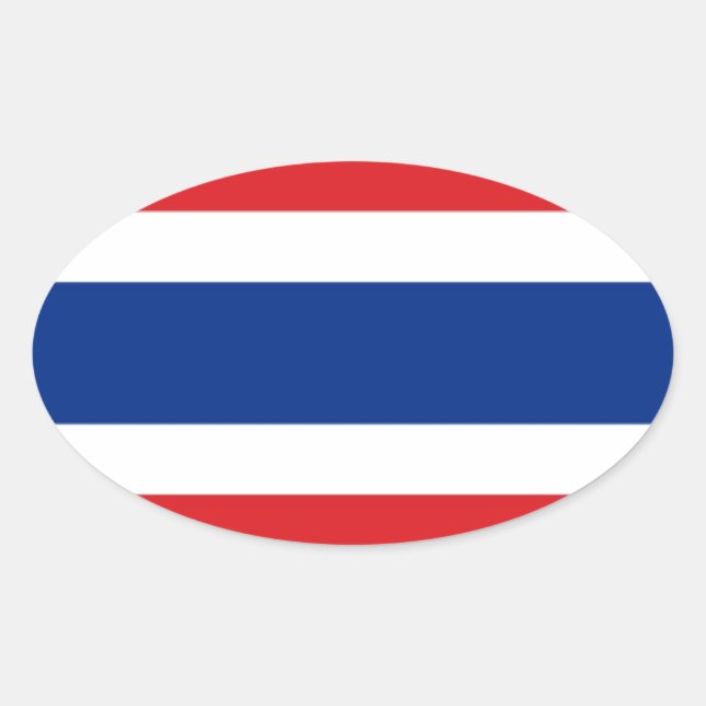 Thailändische Flagge Ovaler Aufkleber (Vorderseite)