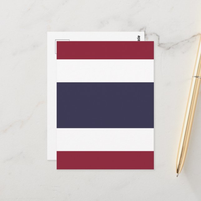 Thailändische Flagge Postkarte (Vorderseite/Rückseite Beispiel)