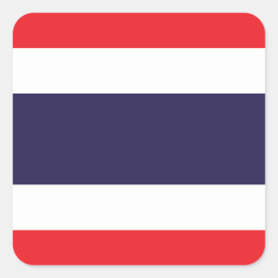Thailändische Flagge Quadratischer Aufkleber