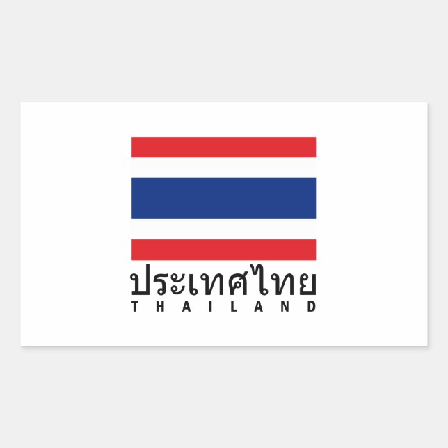 Thailändische Flagge Rechteckiger Aufkleber (Vorderseite)