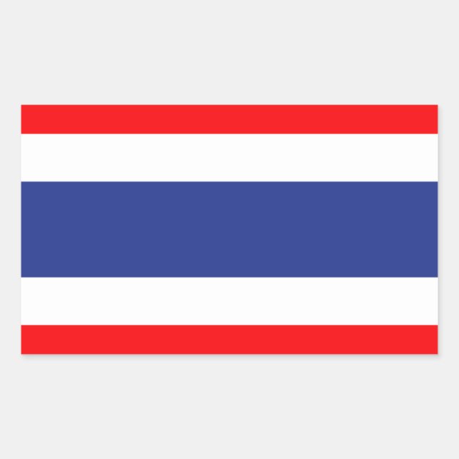 Thailändische Flagge Rechteckiger Aufkleber (Vorderseite)