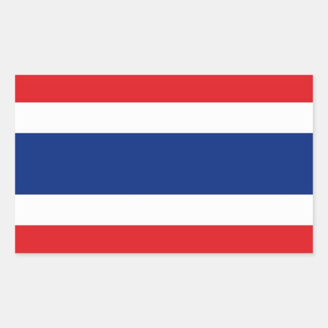 Thailändische Flagge Rechteckiger Aufkleber (Vorderseite)