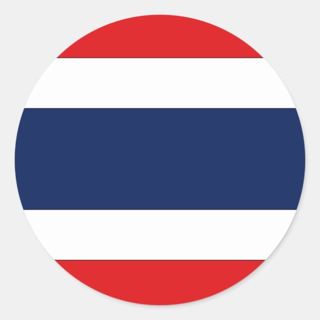 Thailändische Flagge Runder Aufkleber (Vorderseite)