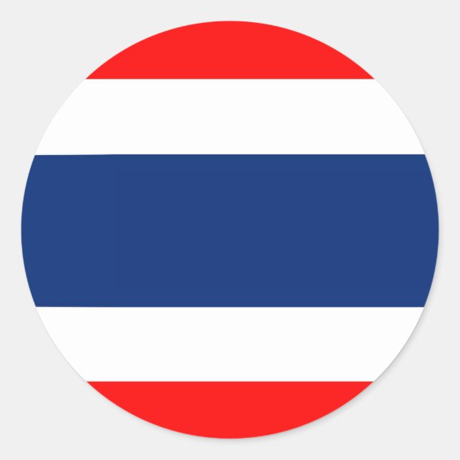 Thailändische Flagge Runder Aufkleber (Vorderseite)