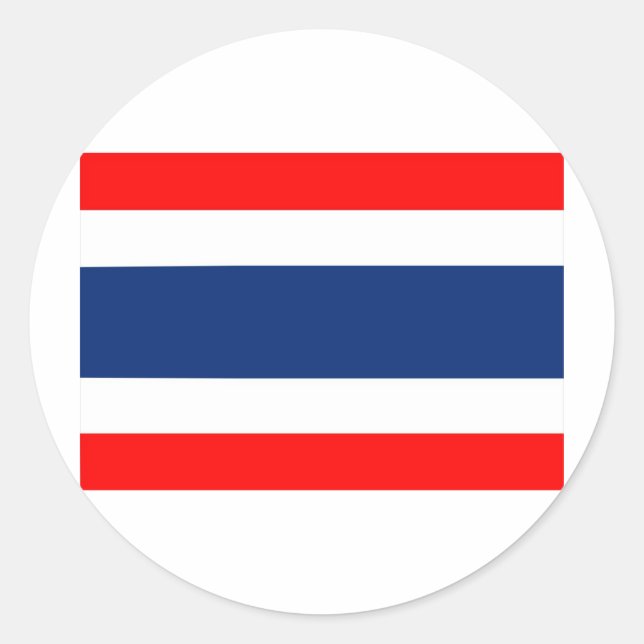 Thailändische Flagge Runder Aufkleber (Vorderseite)