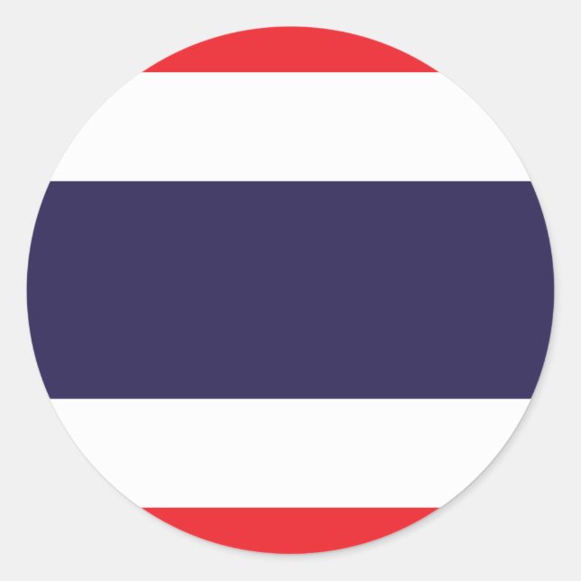 Thailändische Flagge Runder Aufkleber (Vorderseite)