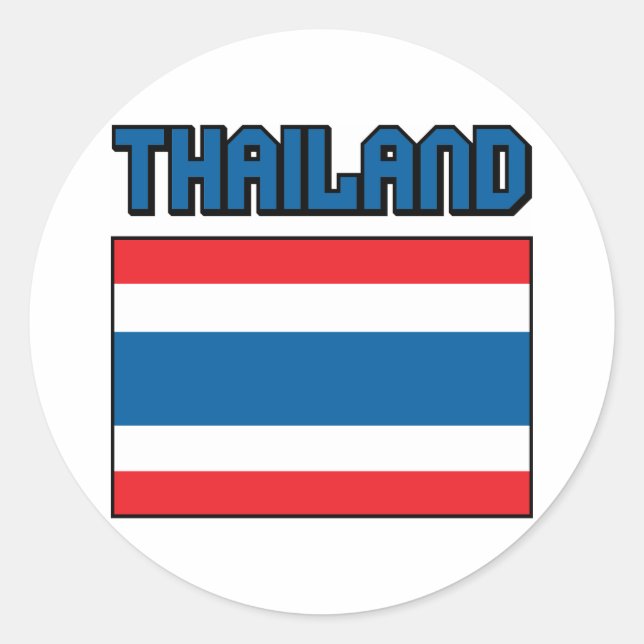 Thailändische Flagge Runder Aufkleber (Vorderseite)