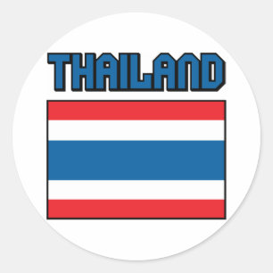 Thailändische Flagge Runder Aufkleber